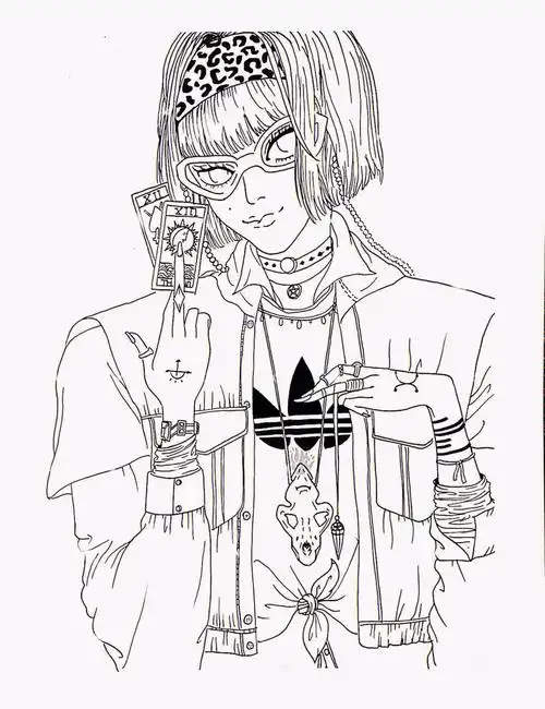 创意美术动漫线稿分享,临摹素材#动漫  #创意美术  #临摹素材