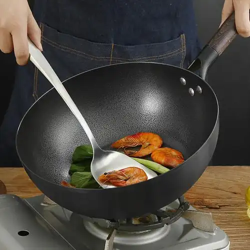 京东京造 新精铁中华炒锅 无涂层铁锅 炒菜锅家用爆炒锅30cm带盖