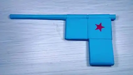 折纸玩具纸枪,童年的回忆小手枪折法,创意手工制作