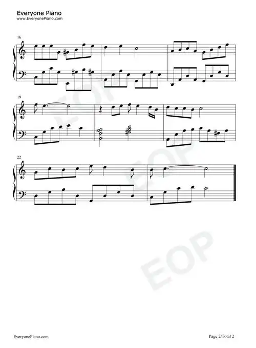 甘心替代你-c调简单版-中国医生插曲五线谱预览2-钢琴谱文件(五线谱