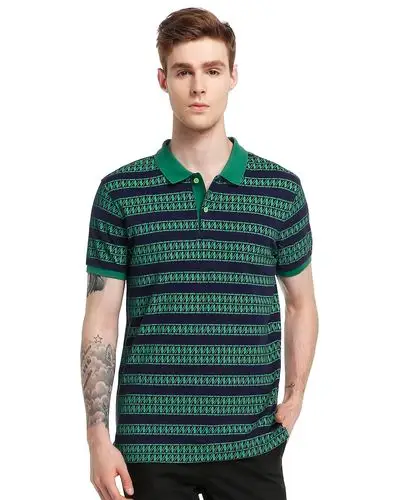 纯棉时尚个性舒适透气polo衫藏青/绿