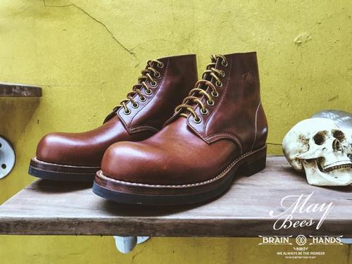 maybees定制rw9111改良款栗色手工制牛皮靴男款日系中筒靴子