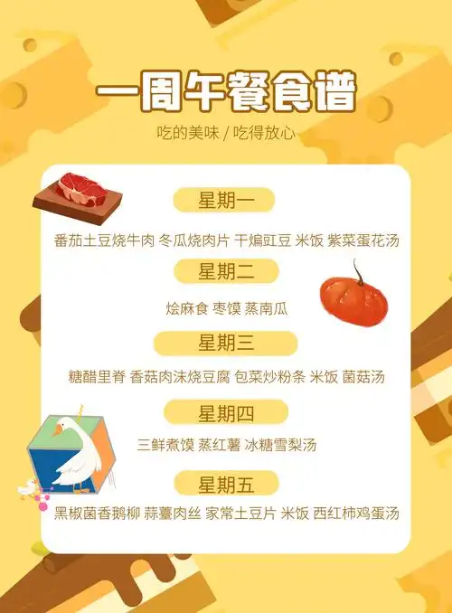 湖居笔记小学一周营养午餐食谱(11月9日-11月13日)