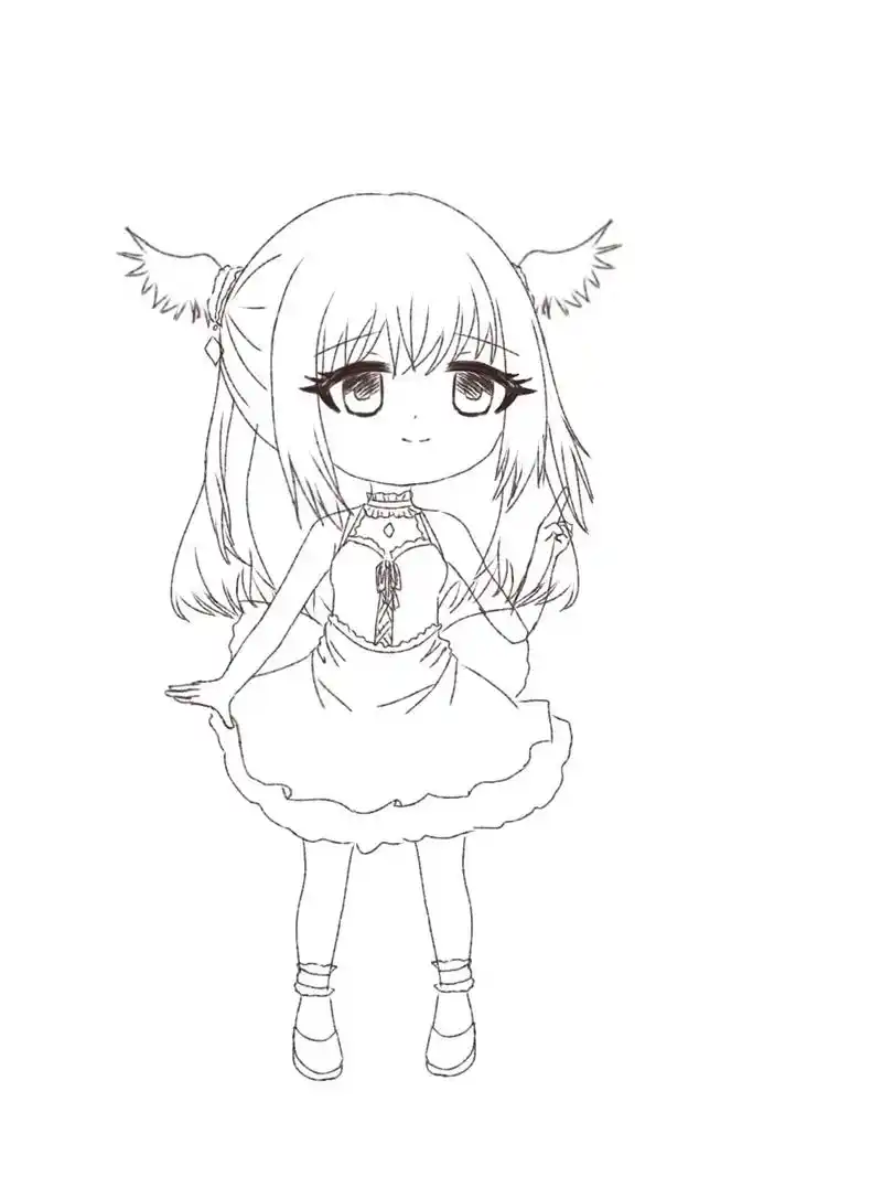 画了个q版啾啾.不知道你们看过《幻想女仆》这个漫画,小时候就 - 抖音