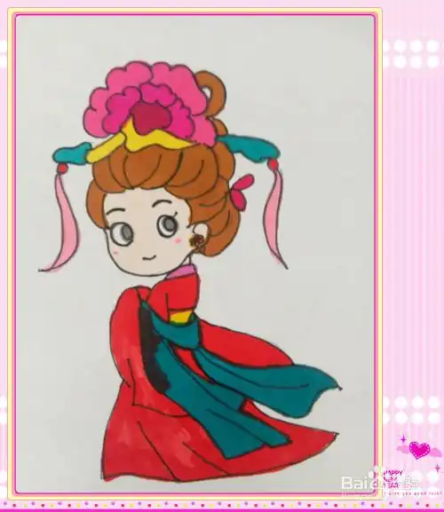 唐代贵妃的简笔画怎么画?