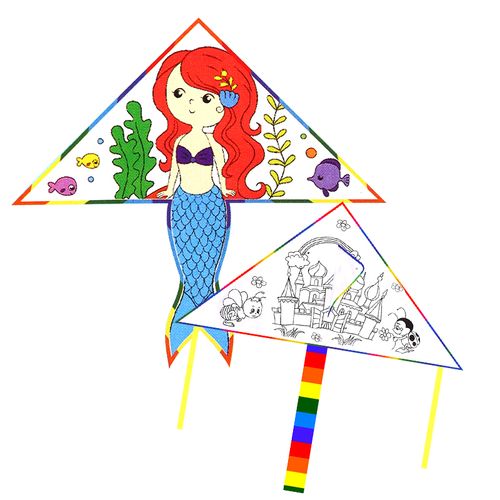 涂色绘画diy风筝12米大号教学制作材料幼儿园风筝
