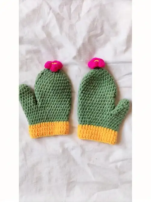 仙人掌针织手套