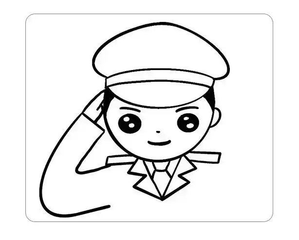 军人画像儿童简笔画