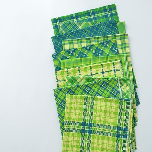 纯棉布料ins格子儿童小清新印染手工diy服装装饰全棉面料绿色格纹