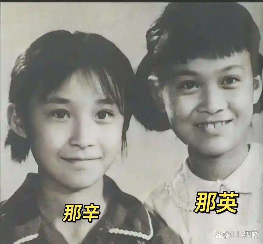 这是1972年的夏天,5岁的那英和7岁的姐姐那辛,一张罕见的留影,阳光照