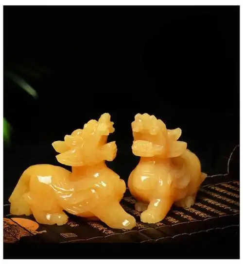 貔恘摆件开业礼品新居礼物老板办公室桌面装饰摆件天然黄玉貔貅摆件一