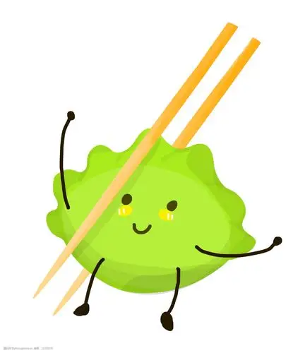 冬至一颗绿色拟人饺子宝宝图片-图行天下图库