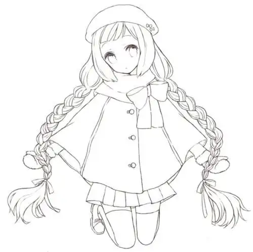 动漫人物简笔画长发女孩简笔画可爱女生简笔画漫画可爱女生简笔画卡通