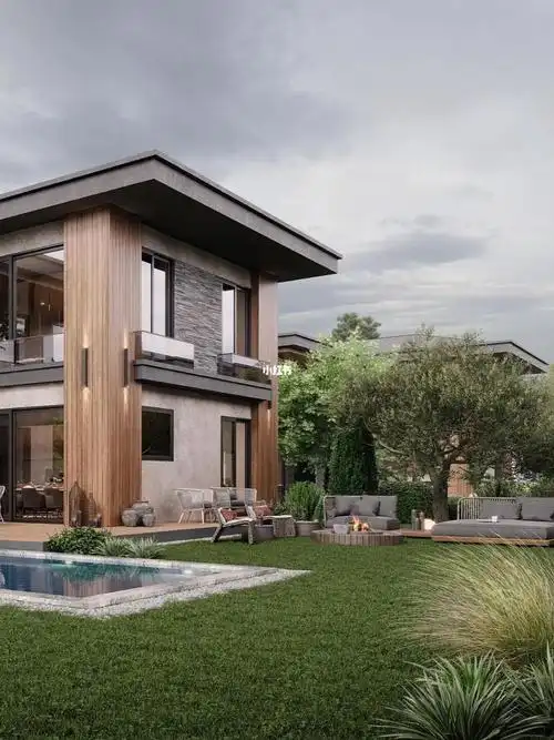 现代 二层 别墅设计 深色高级