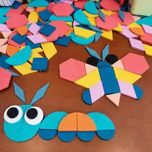 儿童益智创意七巧板拼图玩具 3-6岁幼儿早教木质几何形状立体积木