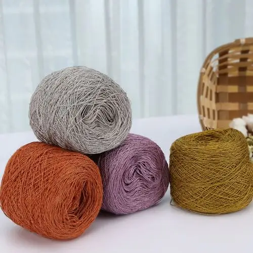 日本苎麻线纯麻线亚麻线手工编织细线夏季钩帽子线diy包包线特价