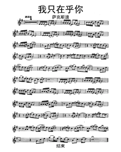 我只在乎你萨克斯谱乐谱