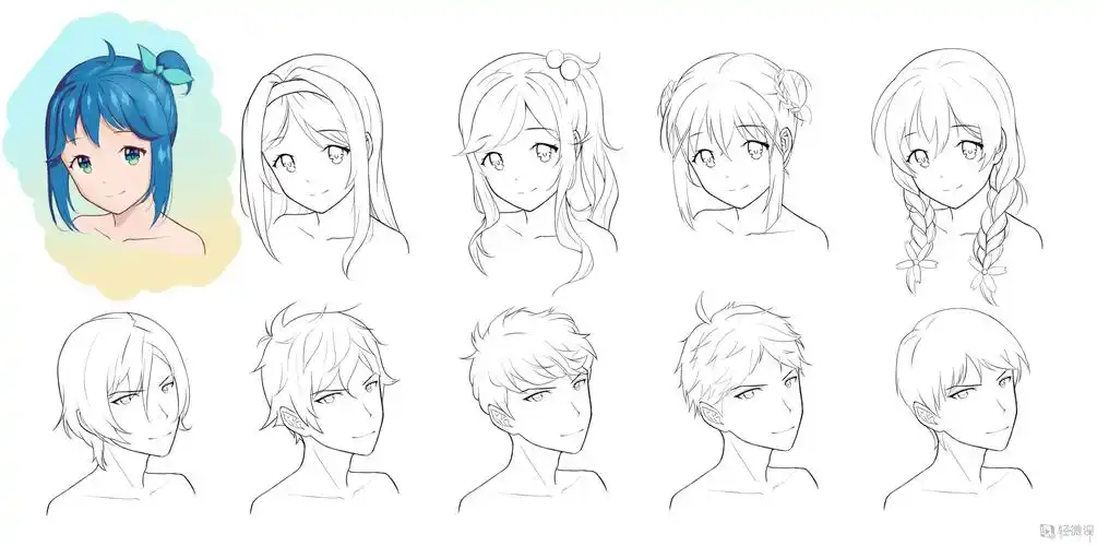 作业:从零开始学动漫之动漫人物头发的画法与训练技巧 - 唯渣