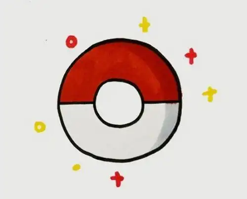 数码宝贝精灵球简笔画怎么画神奇宝贝的精灵球简笔画教学步骤