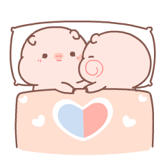 皮呦piyo微信表情 | 快看!这里有两只猪猪在秀恩爱