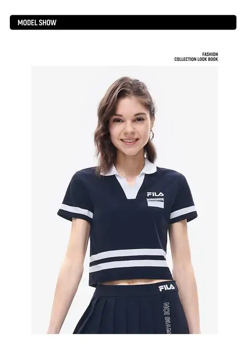 filafusion斐乐潮牌女子短袖polo衫2022年夏季网球运动女装短袖t恤