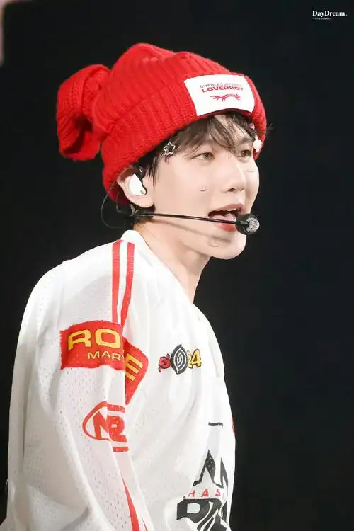 边伯贤#最近solo演唱会上的毛线帽可爱之神