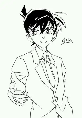 儿童画柯南简笔画