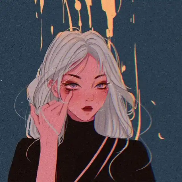 手绘高冷霸气女生头像