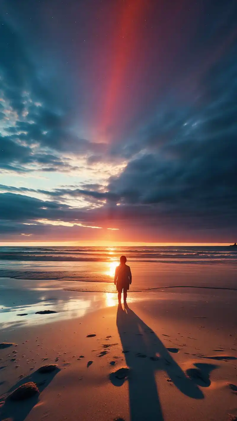 海边背影壁纸9893手机桌面美学 想感受海风的温柔与夕阳的浪漫吗?