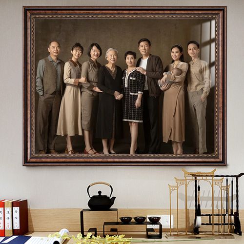 6b76全家福实木相框画框挂墙装裱客厅放大冲洗相片打印加相框照片