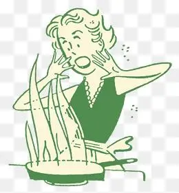 情绪紧张抓狂的做饭女孩