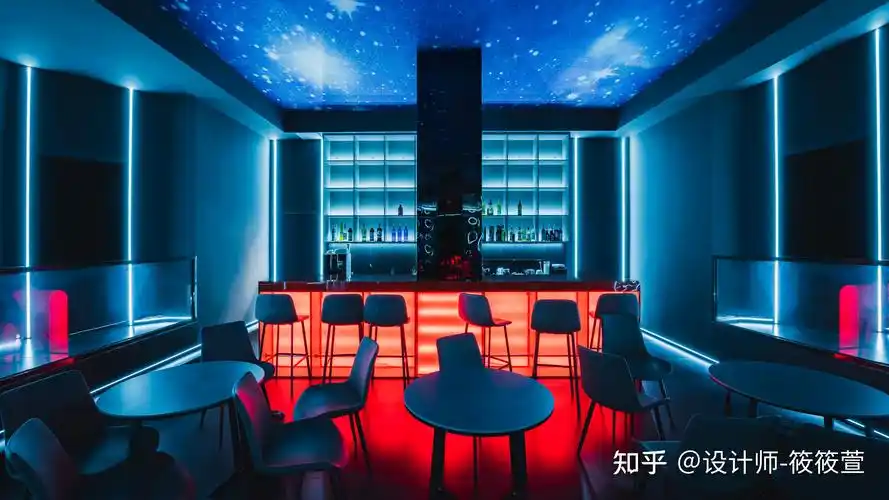 大厅-酷炫科技风主基调为暗黑科技风,满足饮品,酒类,剧本杀,狼人杀等