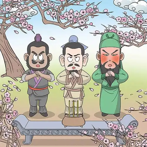 三国之桃园三结义小插画