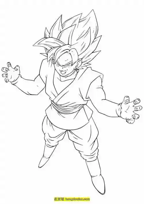 11张战斗中的七龙珠小悟空卡通涂色图片免费下载-红豆饭小学生简笔画