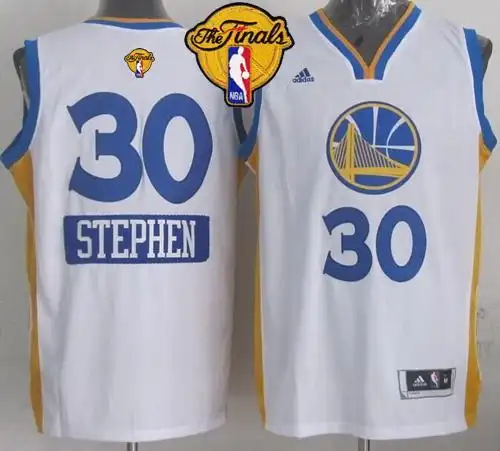 warriors #30 stephen curry white short sleeve stitched nba