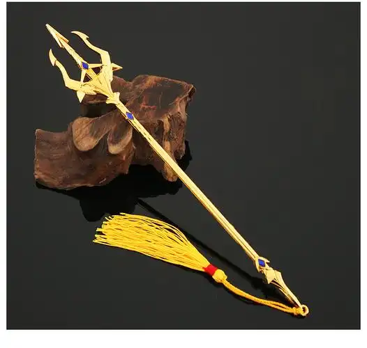 斗罗动漫游戏周边唐三海神三叉戟黄金带钻款金属玩具游戏实物周边