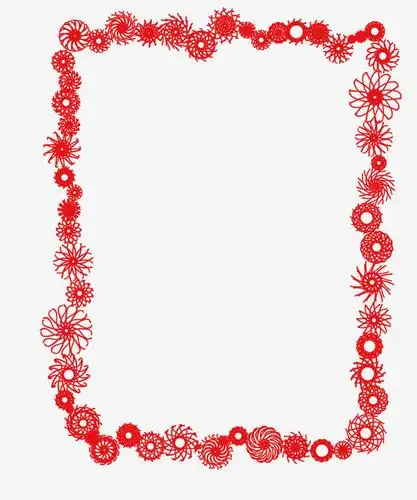 关键词 : 外框,边框,几何小花,红色,矩形花框