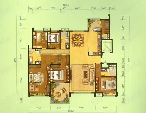 石家庄碧桂园凤凰城6室2厅3卫户型图