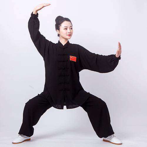 新款太极服女长袖春夏晨练功服中老年八段锦比赛太极拳服装中国风
