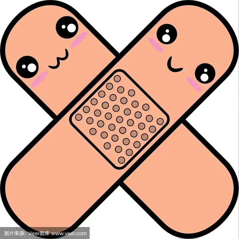 创可贴孤立卡哇伊卡通