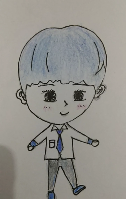 简笔画q版人物可爱王源画法