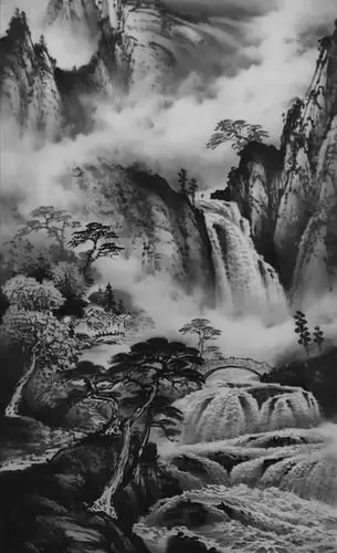 《春泉手墨山水画》获奖作品