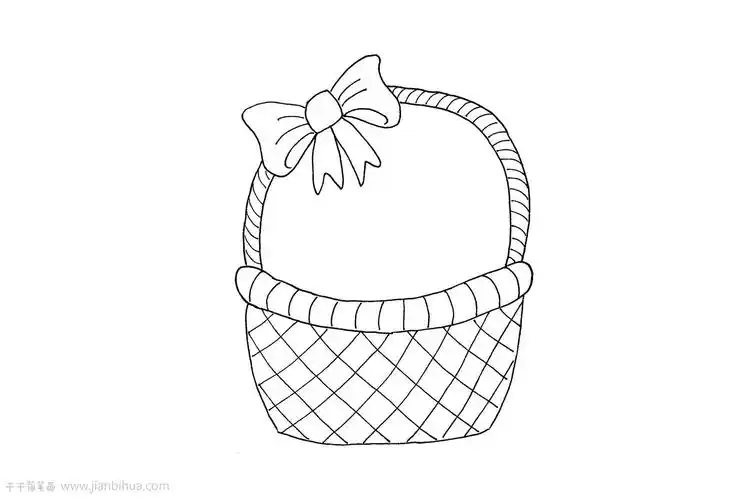 花篮简笔画儿童绘画