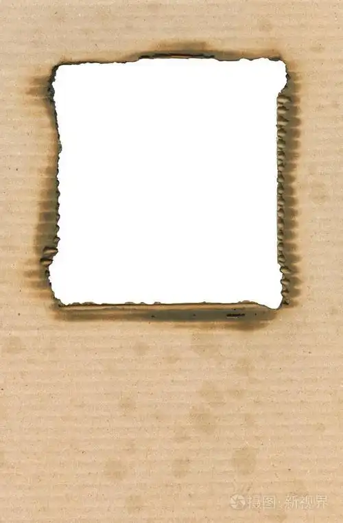 烧焦的瓦楞纸板的框架