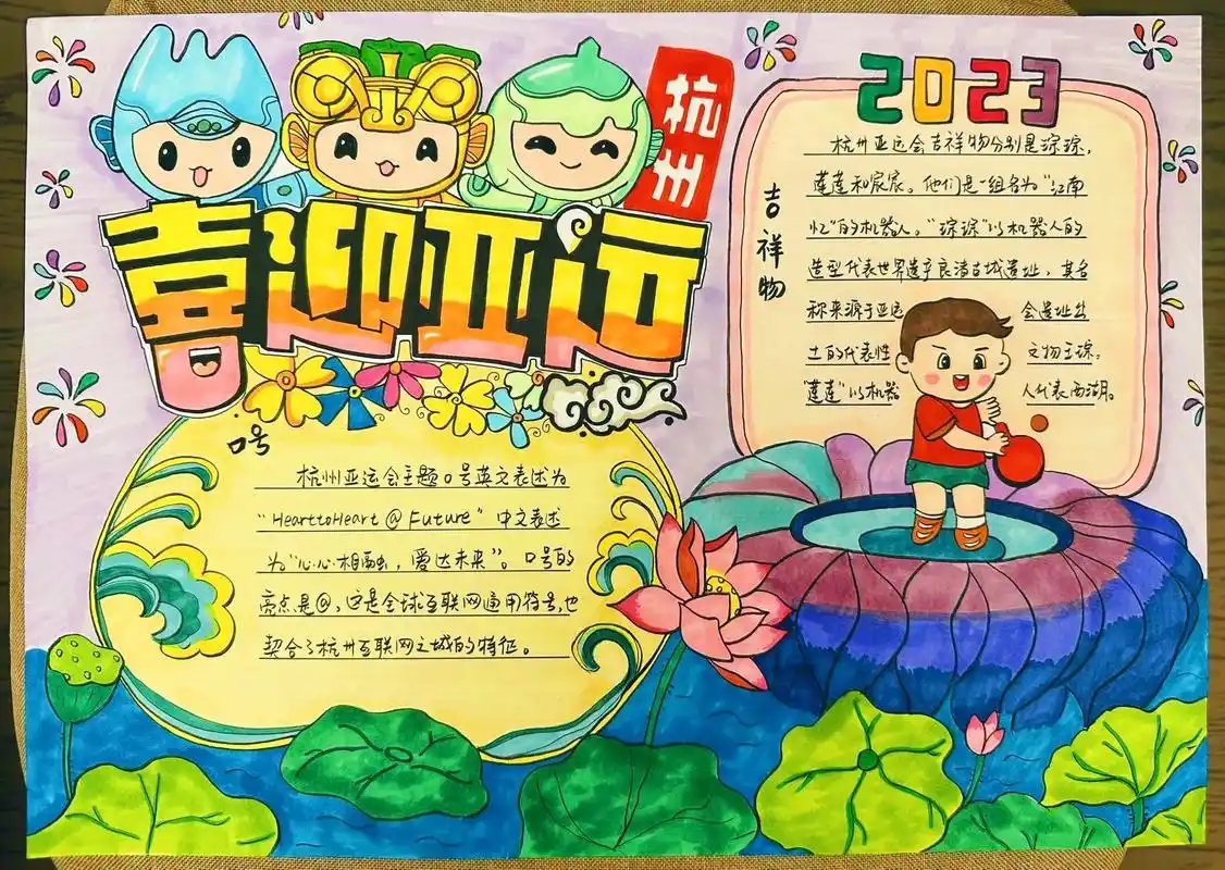 亚运会手抄报简单又漂亮模版.#一等奖 #小学生手抄报 - 抖音