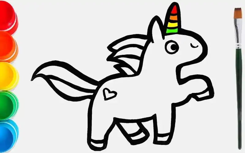 和我一起学画画,今天我们来画独角兽!