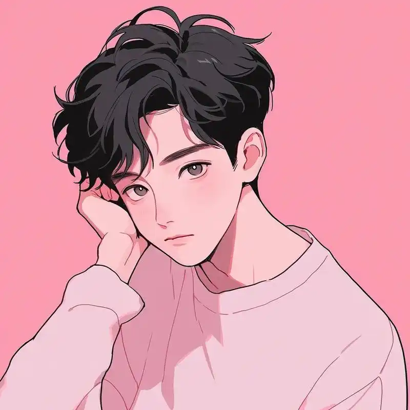 mj|极简粉色男生头像
