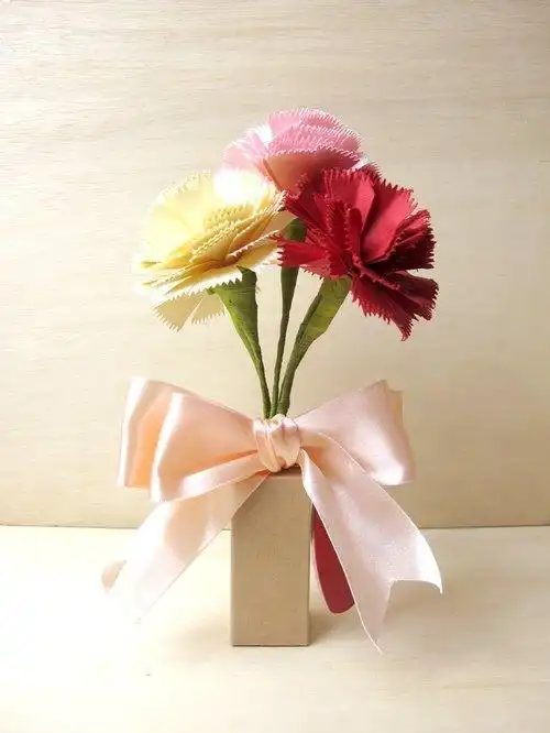 立体康乃馨花束节日祝福生日手工小卡片母亲节贺卡生日祝福送妈妈3d立