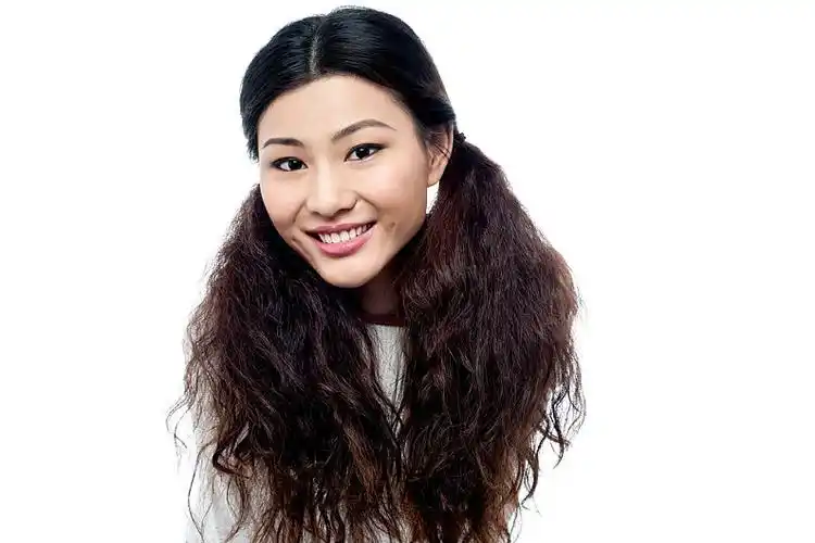 中国人_女孩_微笑_年轻_上方_白色_高清图片_全景视觉