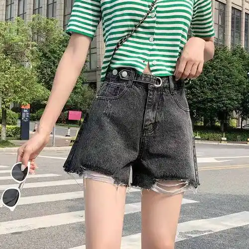 广东韶关乐昌牛仔短裤太短怎么搭配抖音直播服装货源出口欧美牛仔裤